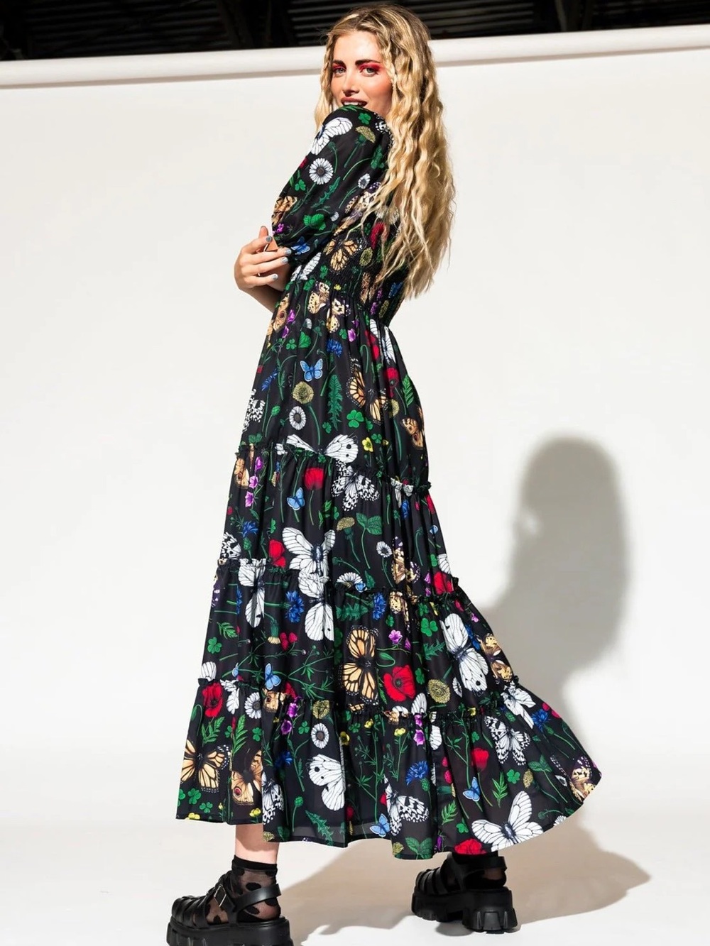 Dressed in LALA Folklore Fairy Smocked Butterfly Dress - Picture 3 of 16